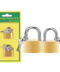Two Pack Small Solid Brass Padlocks With Keys 20mm And 25mm Mini Key Locks For Luggage Backpacks Gym Lockers Jewelry Boxes