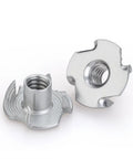 Top Shelf 304 Stainless Steel T Nuts M8 Four Prong, two fasteners showing zero spin design for robust cabinetry.