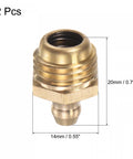Brass Straight Grease Fitting M14 X 1.5mm Thread Hydraulic Fittings Accessories 2 Pieces with measurements shown