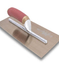 PermaShape Finishing Trowel 12 X 5 Inch with DuraSoft Handle Golden Stainless Steel Blade Broken-In Edge Made in USA Concrete Tool