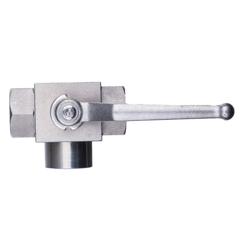 Taixin 1/2 in NPT female hydraulic 3-way ball valve with lever, high-pressure metal body, L-bore