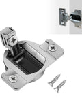Tough As Nails Silver Cabinet Door Hinges For Standard Or Open Side Cabinets, showing detailed silver hinge with screws.
