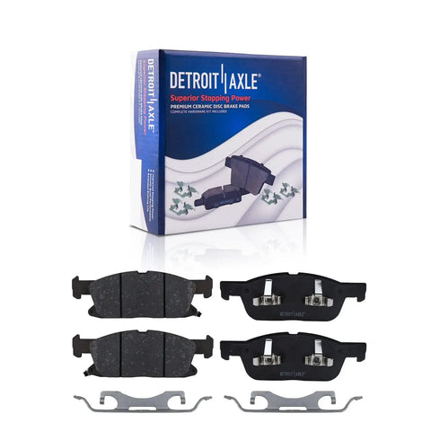Premium Detroit Axle 10pc Brake Kit Fit For 15-21 Ford Edge And 19-21 Lincoln Nautilus With Big Rotors Front Rear Pads Shoes Complete Setup ceramic pads