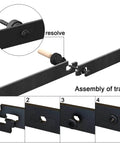 Built Tough Heavy Duty Bi Folding Sliding Barn Door Hardware Kit For Two Doors, 3.3 Feet Track assembly details.