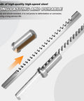 Go To Pro Grade Keyway Broach Kit For Metalworking And Manufacturing With 5 Broaches and bushings, showing durable steel tools
