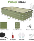 4 In 1 Modular Raised Garden Bed Kit With Adjustable Sizes For Vegetables And Fruits, Heavy Duty Galvanized Steel Planter Box components
