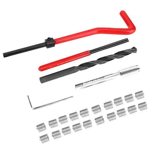 M7 X 1.0 Helicoil Thread Repair Kit Stainless Steel 25 Pcs Pro Grade Heavy Duty Twisted Drill Wrench Threaded Insert Tap Tool