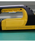 Close-up of Heavy Duty Stud Finder Wall Scanner handle, showing buttons and markings for precise measurements.