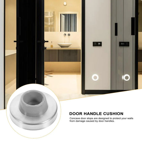 Three Piece Stainless Steel Door Stopper Set With Rubber Bumpers Built To Last Wall Protector Concave Design Easy To Install Durable