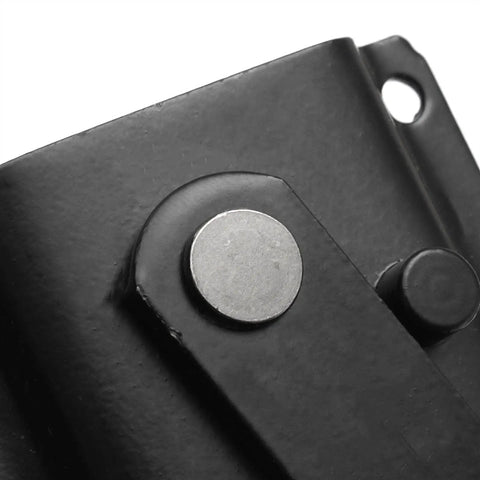 Close-up of Two Pack Heavy Duty Black Alloy Door Hinge showing hinge components and screw holes for installation.