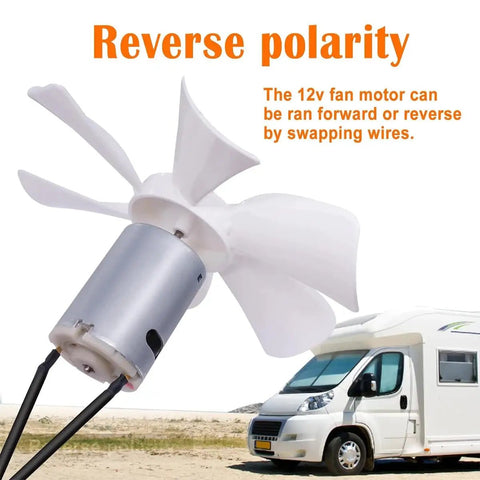 6 Inch RV Vent Fan Blade For 12V D Shaft Fans Camper Bathroom Roof Ceiling Vent Replacement Kit With Switch Featuring Fan and Motor