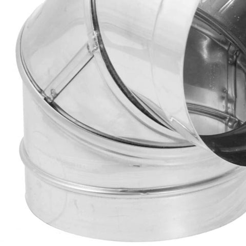 8 Inch Diameter Stainless Steel Single Wall Wood Burning Stove Elbow Connector 90 Degree Vent Pipe For Smoke And Exhaust Easy Install Durable Silver Finish For Safe Home Heating