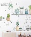 Green Plant Leaves Wall Decals For Bedroom And Living Room Large 90cm By 180cm Mural Removable Sticker Set For Home Decor