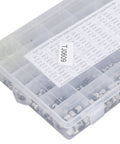 Clear storage box with 1520Pcs SMD Electrolytic Capacitor Kit With 36 Values From 1uF To 1000uF Aluminum Storage Box Pro Grade Gear