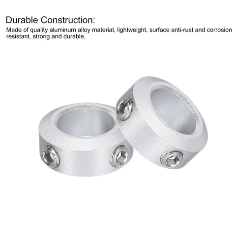 Built Tough Aluminum Shaft Collars 10 Pack 12mm Bore Set Screw Clamp Stop Collar For Linear Rod Shafts With Zero Shake And Corrosion Resistant Coating Super Tight Grip Lock, silver aluminum collar.