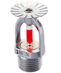 Badass Heavy Duty Pendent Fire Sprinkler Head Quick Response 68 Degree Celsius Activation showing chrome finish and red indicator.