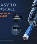 Installed blue diamond core drill bit in a cordless drill for tile drilling