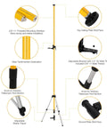 Pro Grade Telescoping Laser Level Pole With Tripod And Mount, 12 Foot Reach, detailed features and specifications