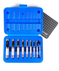 9 Piece Hollow Punch Set With Free Cutting Mat For Leatherwork, Leather Hole Punch Kit 1/8 To 1/2 Inch in blue case