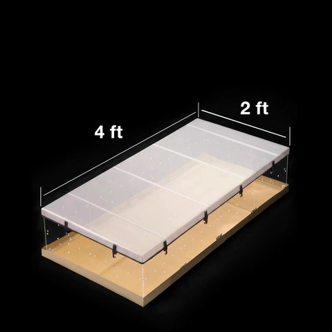 Solid Jump Proof Small Pet Cage Top Cover Mesh Canopy For Guinea Pigs And Rabbits 48 By 24 Inch shown with measurements.