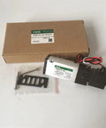 Solid Pneumatic Solenoid Directional Valve For Your Rig Setup Featuring Plate Installation With 4 Way Action Plus AC220V And DC24V Power Options, featuring hardware.