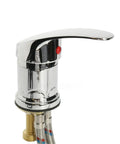 Heavy Duty Zinc Alloy Shampoo Bowl Faucet Set Featuring Dual Hot And Cold Water Mixer With Flexible Spray Hose Built Tough For Salon Spa Sink No Sweat Quick Swap, chrome faucet design with lever.