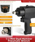 Pro Grade 1/2 Inch Pneumatic Impact Wrench With 475Nm Torque And 3 Forward Reverse Speeds For Auto Repair Lightweight Alloy Build With Non Slip Grip Kicks Up To 12000 RPM To Crack Seized Bolts And Finish Job Fast On Your Rig showing adjustable speed settings and square head.