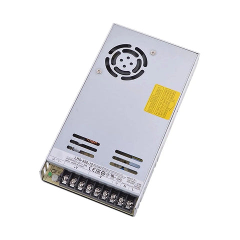 Beefy 350W Enclosed Switching Power Supply With 12V Output And 29A Max Current Ultra Low Profile 1U Design Built In Safety Protections A Real Workhorse For Tight Spaces And Industrial Control Panels, silver metal case
