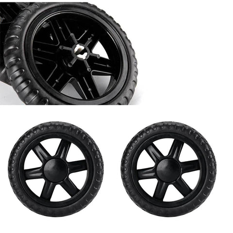 Two Pack 5 Inch Diameter Rubber Foam Shopping Cart Wheels Replacement For Grocery Carts Folding Trolleys Rolling Bags