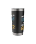 Sailplane Pilot Insulated Stainless Steel Tumbler For Glider Club Members And Aviation Fans with graphic text design on black.