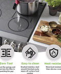Image showing stove with 23.4 inch matte black stainless steel gap covers between oven and countertop, heat resistant, easy to clean.