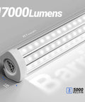 Close-up of 8 Foot LED Shop Light With 140W Output And 17000 Lumens, 5000K Daylight, U Shaped Three Rows Design
