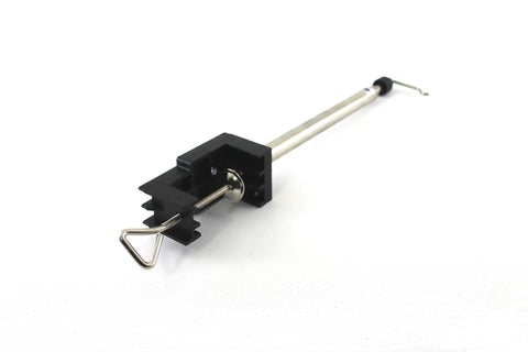 Rotary Tool Holder Hanger Stand Clamp with Adjustable 3-Section Rod, metal and black clamp, height adjustable, laid flat