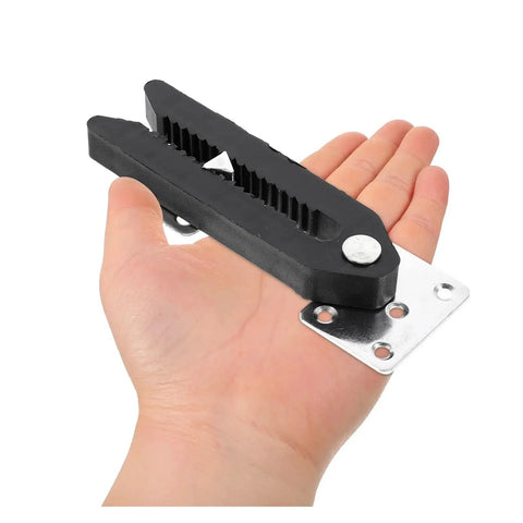 Premium Sectional Couch Connectors 4 Pack Universal Sofa Joint Snap Clips in hand, showcasing heavy duty design and grip for stabilization.