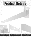 12 Inch Slatwall Shelf Brackets With Lip Heavy Duty Metal Slatwall Brackets Bulk Pack Of 10 For Shelving Display in Garage Kitchen White