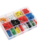 Top Shelf Copper Crimp Connectors For 22 Through 5 Awg Wire Featuring thick insulated pin terminals in vibrant colors.