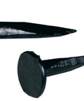 Heavy Duty Blued Steel Upholstery Cut Tacks For Furniture And Outdoor Decks Number Ten Size Five Eighth Inches Tall showing flat heads and sharp ends.