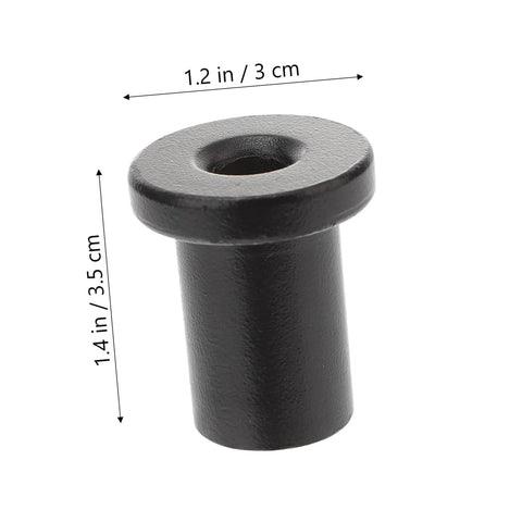 Close-up of one track spacer from Set Of Five Replacement Track Spacers For Barn Door Hardware Kit DIY Ready Durable High Carbon Steel Spacers With Smooth Polished Finish Corrosion Resistant And Safe To The Touch Easy Install Accessory For Sliding Barn Doors, black, showing dimensions 1.2 inches width and 1.4 inches height.