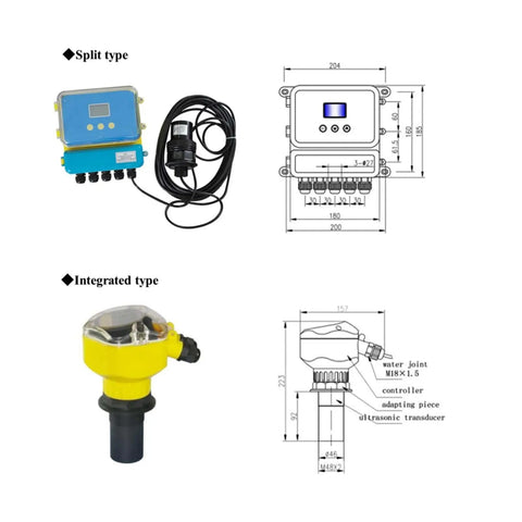 Ultrasonic Open Channel Flow Meter Pro Grade For River Water And Liquids With Non Contact Transmitter 4 To 20 mA Output Optional RS485