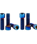 M6x12mm Allen Hex Bolts Set In Stainless Steel With Titanium Burnt Blue Finish For Bikes Motorcycles And Cars 6 Pack