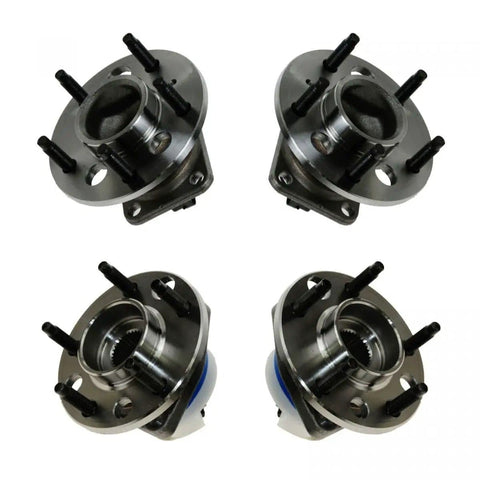 4 Piece Wheel Hub And Bearing Assembly Set For Front And Rear Sides Right Passenger Left Driver BHA53660 Bolt In Ready