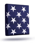 Close-up of 3x5 Ft Heavy Duty Outdoor American Flag Deluxe Spun Polyester Waterproof UV Resistant with embroidered stars folded