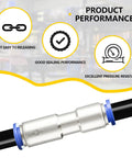 Push To Connect Inline Check Valve Union Fitting For 8mm Tubing Pack Of 2 Nickel Plated Brass And Plastic with sealing performance icons