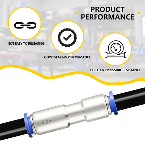 Push To Connect Inline Check Valve Union Fitting For 8mm Tubing Pack Of 2 Nickel Plated Brass And Plastic with sealing performance icons