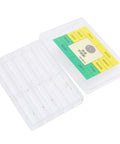Watch Dial Feet Repair Kit For NH35 Movements With Tiny Screws, open box showing organized compartments and lid label.