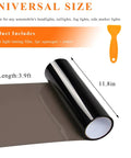 12X48 Inch Matte Black Taillight Tint Film Kit with Squeegee and Cutter, showing vinyl roll and cutter for easy application.