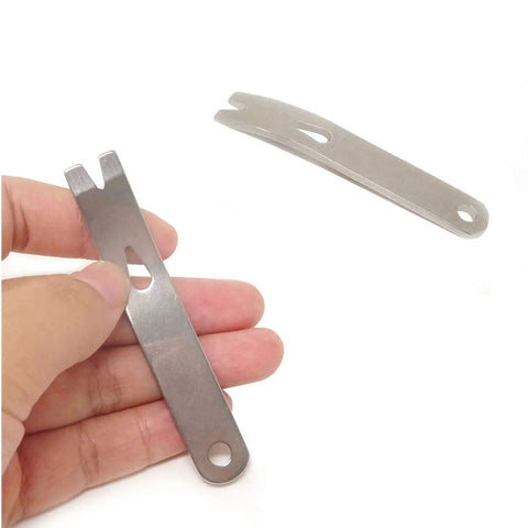 Two Pack Stainless Steel Mini Pocket Pry Bars Crowbars For Indoors And Outdoors 304 Stainless Steel Multitool in hand