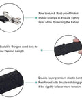 Adjustable Bed Sheet Straps Clips 8 Pack Black Heavy Duty Elastic Mattress Fasteners detail in use and components.