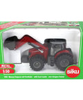 Massey Ferguson Front Loader Tractor Model In 1 To 50 Scale With Beefy Metal Construction Functional Arm And Bucket Realistic Rubber Tires Red Farm Toy For Kids And Collectors in packaging