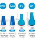 Waterproof Landscape Wire Connectors Kit, 45 Pieces, UL Listed, different sizes of blue and red silicone-sealed electrical splice nuts